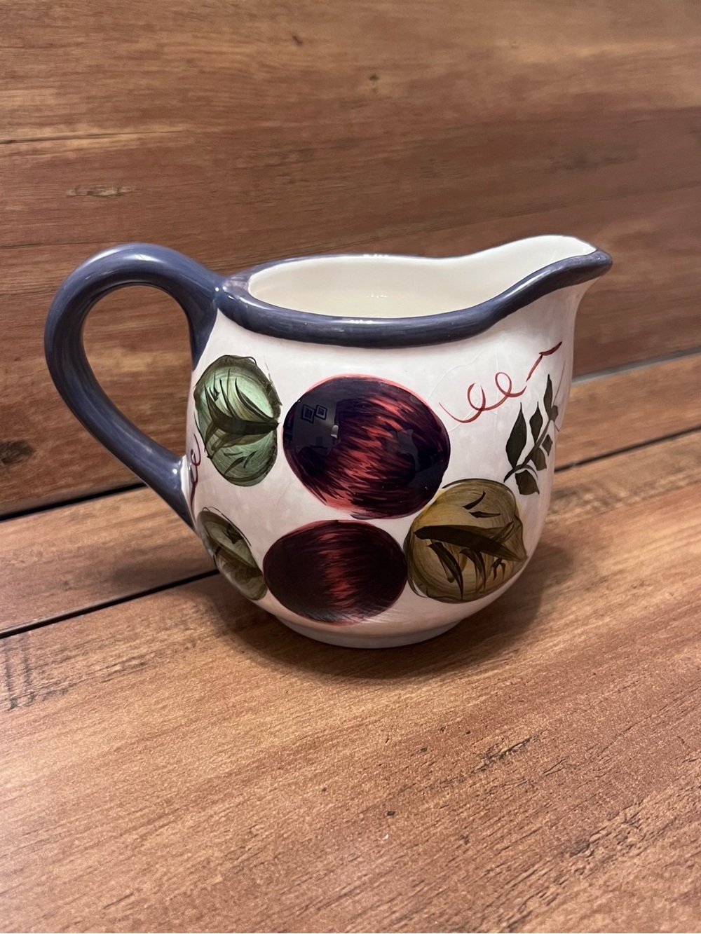 Oneida Vintage Fruit Creamer Plums & Pears Handpainted